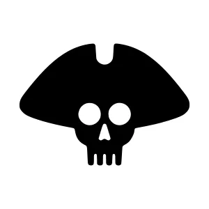 Skull Pirate Emblem Vector Icon