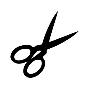 Black Scissors Icon - Vector Illustration