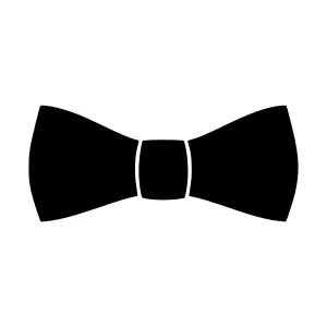 Black Bow Tie Icon - Vector Illustration