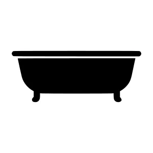 Simple Bathtub Icon - Black Silhouette