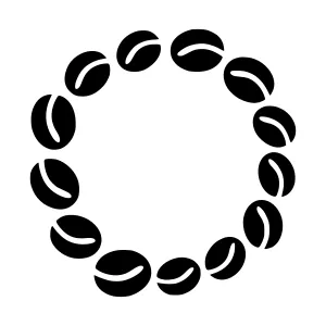 Coffee Bean Circle - Minimalist Vector Graphic