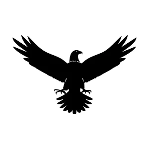 Black Eagle Silhouette Vector Graphic