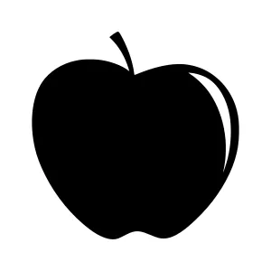 Simple Black Apple Icon - Vector Illustration