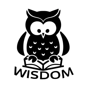 Black Owl Wisdom Illustration - Vector Graphic