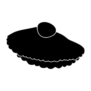 Black Shell Icon - Minimalist Vector Illustration