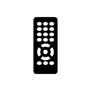 Black Remote Control Icon - Vector Illustration