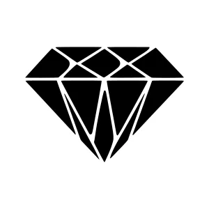 Black Diamond Icon - Vector Graphic
