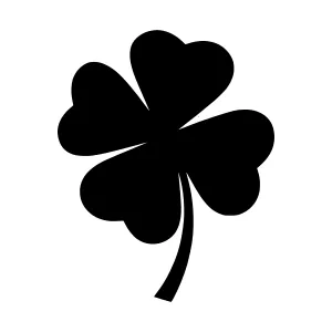 Black Silhouette Four Leaf Clover