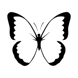 Black & White Butterfly Silhouette Vector