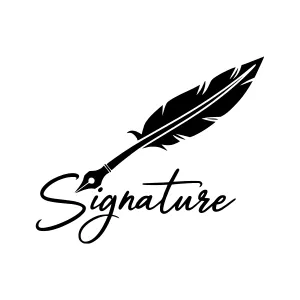 Elegant Feather & Quill Signature Design