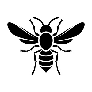 Black Bee Silhouette Vector Icon