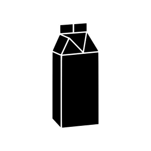 Milk Carton Silhouette - Minimalist Packaging Icon