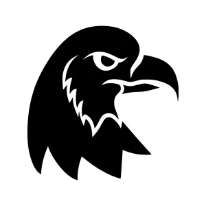 Black Eagle Head Silhouette Vector Graphic