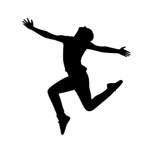 Silhouette Jumping Figure - Dynamic Action