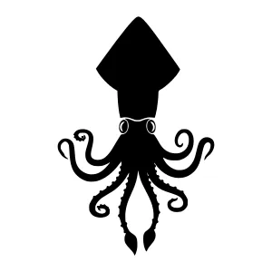 Silhouette Octopus Graphic Design Vector