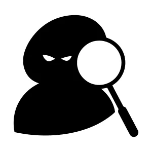 Silhouette Mystery Investigator - Vector Icon
