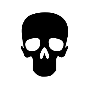 Black Skull Icon - Vector Illustration