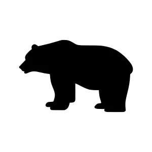 Black Bear Silhouette Vector Icon