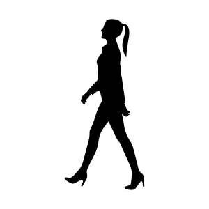 Silhouette Woman Walking - Vector Illustration