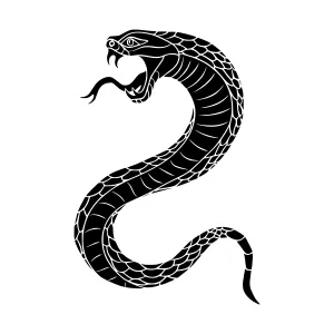 Black Snake Silhouette Vector Illustration