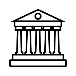 Black Line Icon Temple Architecture