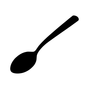 Silhouette Spoon Icon - Minimalist Vector