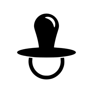 Baby Pacifier Icon - Simple Black Outline