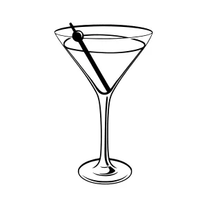 Elegant Martini Glass Illustration