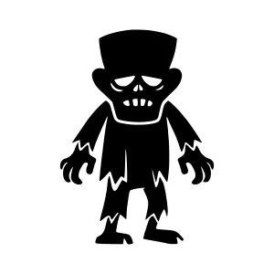 Black Silhouette Zombie Illustration
