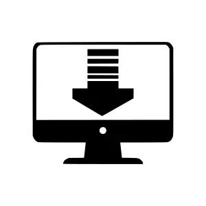 Download Icon - Computer & Arrow