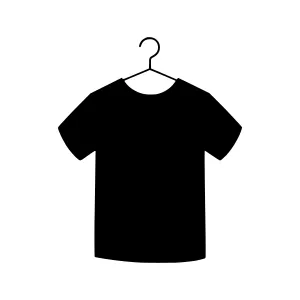 Black T-Shirt on Hanger - Minimalist Icon