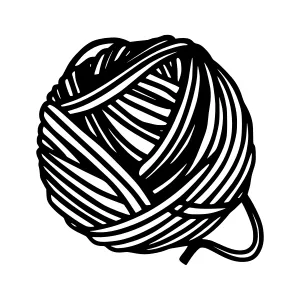 Black Yarn Ball - Vector Illustration