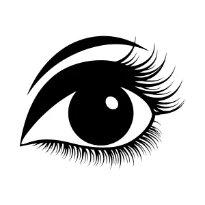 Black Eye Icon - Minimalist Vector Illustration