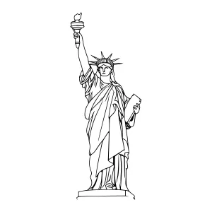 Statue of Liberty Line Art Illustration