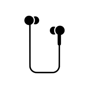 Wireless Earbuds Icon - Simple Line Art