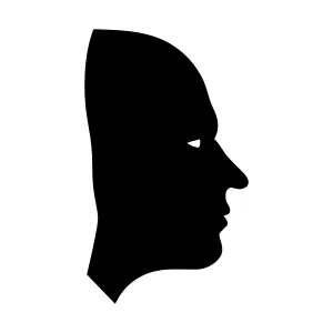 Silhouette Head Profile - Minimalist Black & White