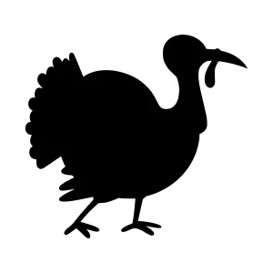 Black Turkey Silhouette Vector Graphic