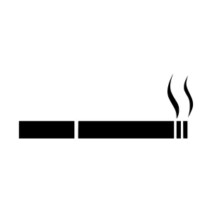 Black Cigarette Icon - Simple Line Art