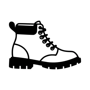 Black Hiking Boot Silhouette Vector