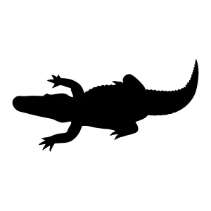 Black Crocodile Silhouette Vector