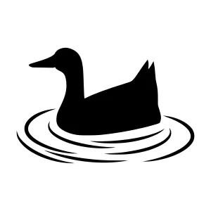 Black Duck Silhouette Water Icon
