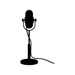 Silhouette Microphone Icon - Recording Vector