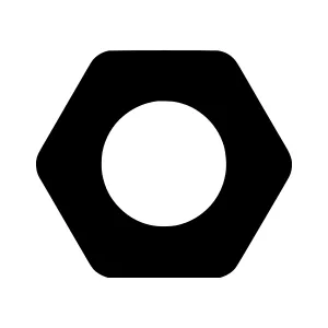 Black Hexagon Icon - Minimalist Vector Graphic