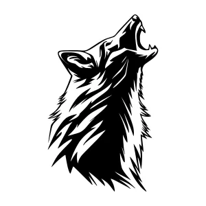 Black Silhouette Wolf Howl Graphic