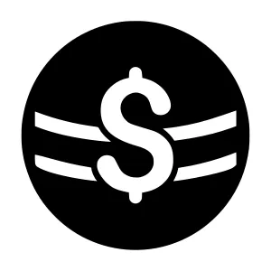 Dollar Sign Icon - Black & White Vector