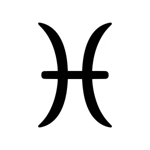 Zodiac Sign Pisces Symbol - Vector Illustration