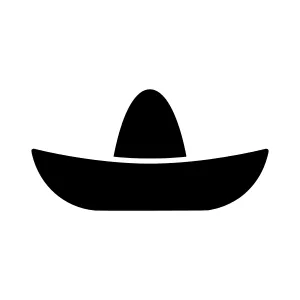 Black Cowboy Hat Icon - Vector Illustration