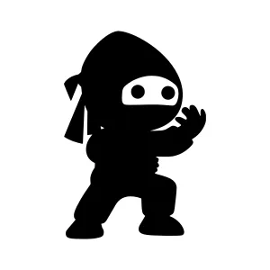 Cute Ninja Silhouette Vector Illustration