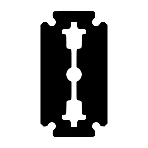 Black Razor Blade Silhouette Icon