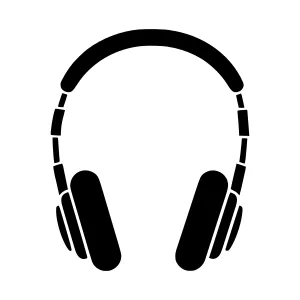 Black Headphones Icon - Simple Vector Illustration